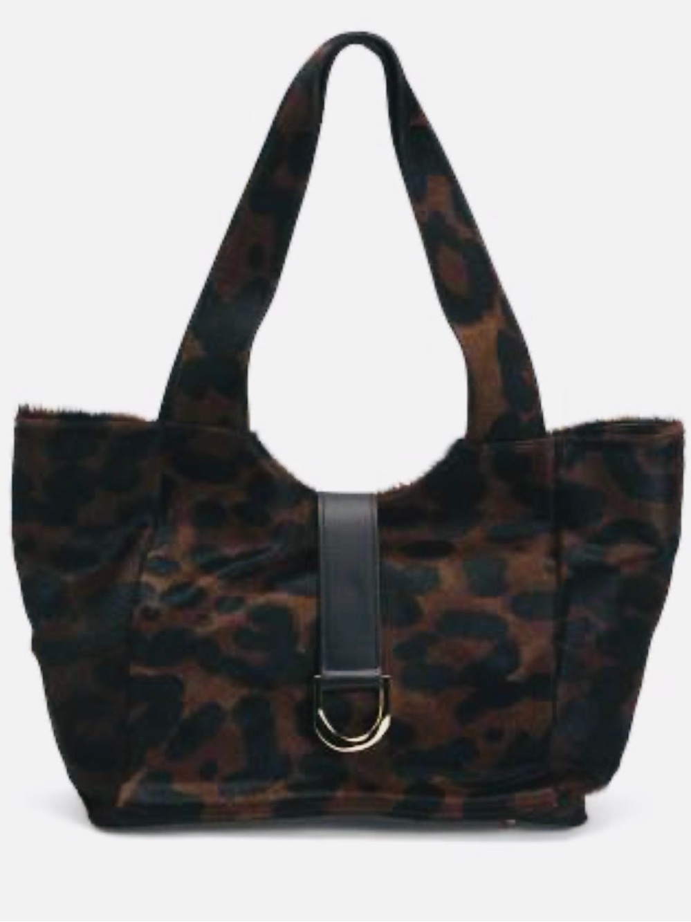 🇮🇹 DIVINA FIRENZE Made in Italy Leopard/Animal Print HairCalf Tote With Flap